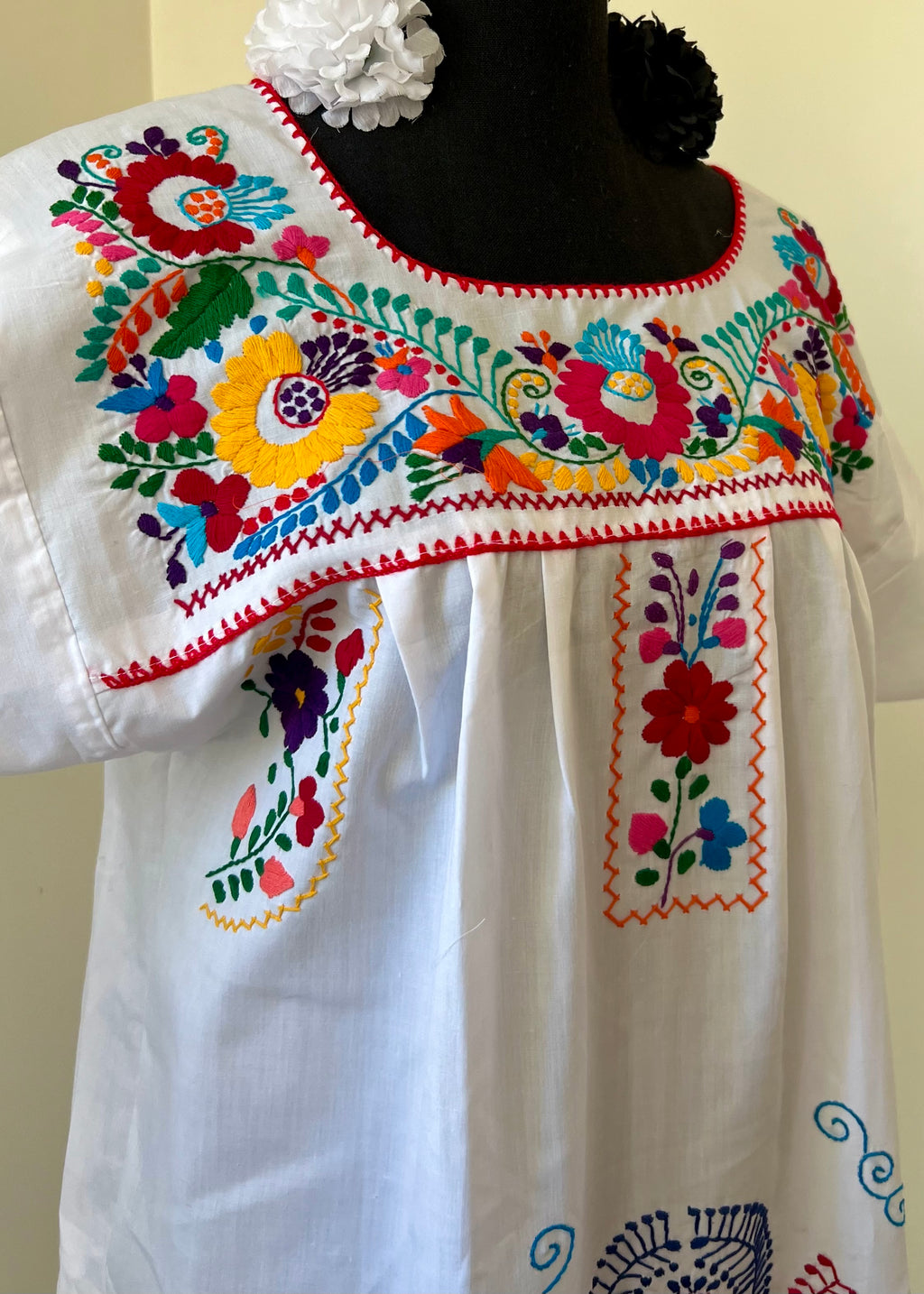 Handmade Oaxacan Embroidered Ankle Length Dress – San Antonino Style
