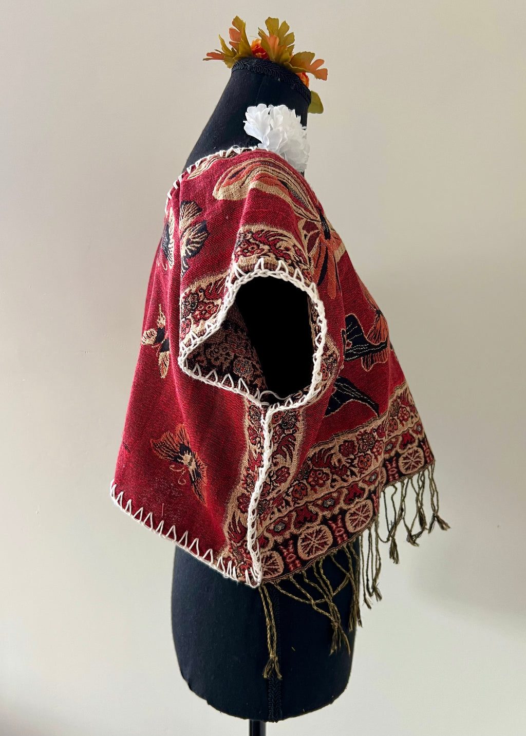 Butterfly Cropped Huipil-style Top