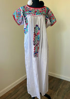 Handmade Oaxacan Embroidered Long Length Dress - San Antonino Style