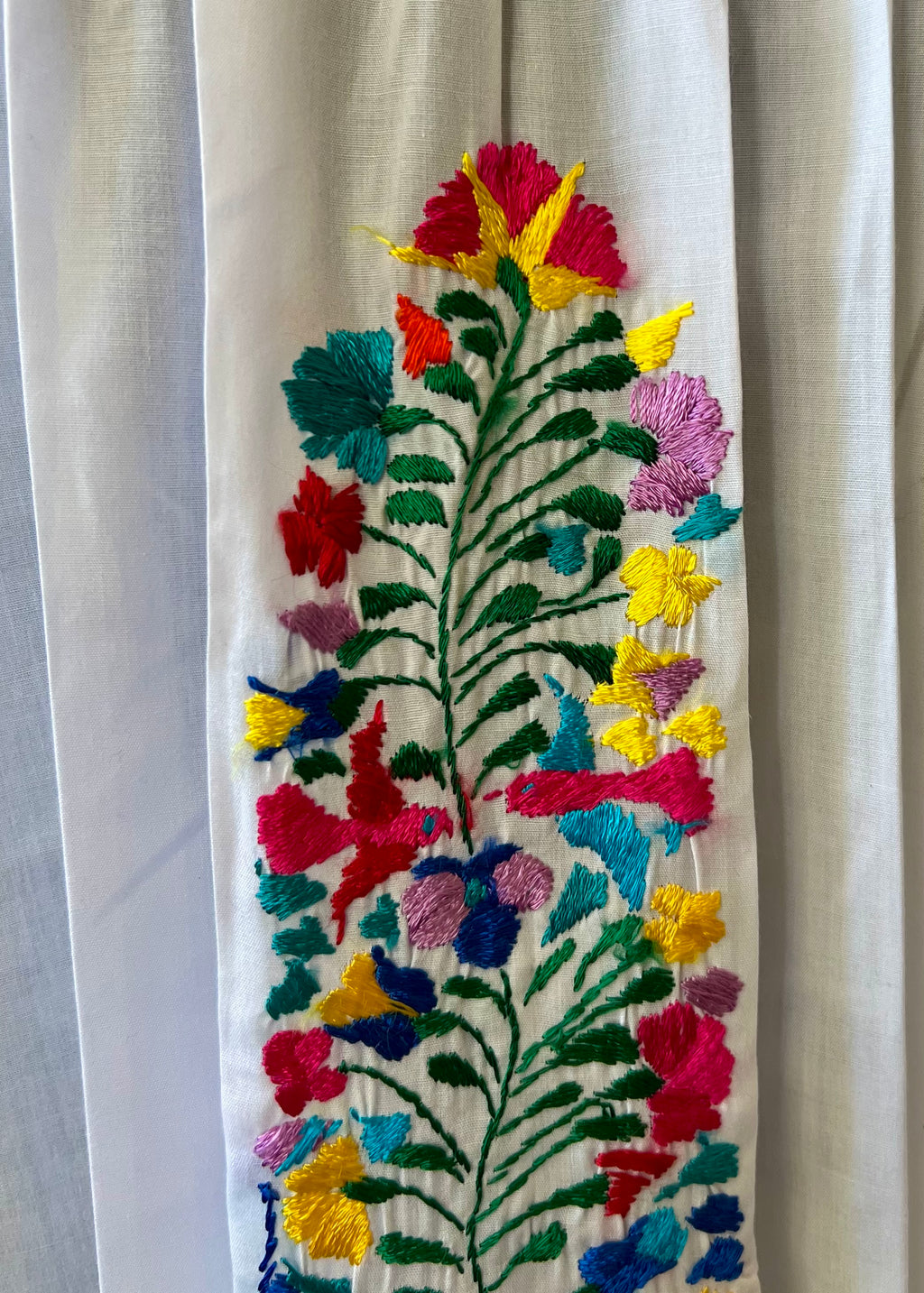 Handmade Oaxacan Embroidered Long Length Dress - San Antonino Style