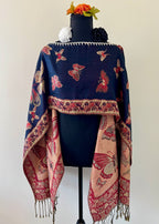 Butterfly Rebozo-Style Woven Shawl / Multi-Way Cover-Up