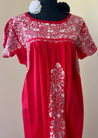 Handmade Oaxacan Embroidered Long Length Dress - San Antonino Style