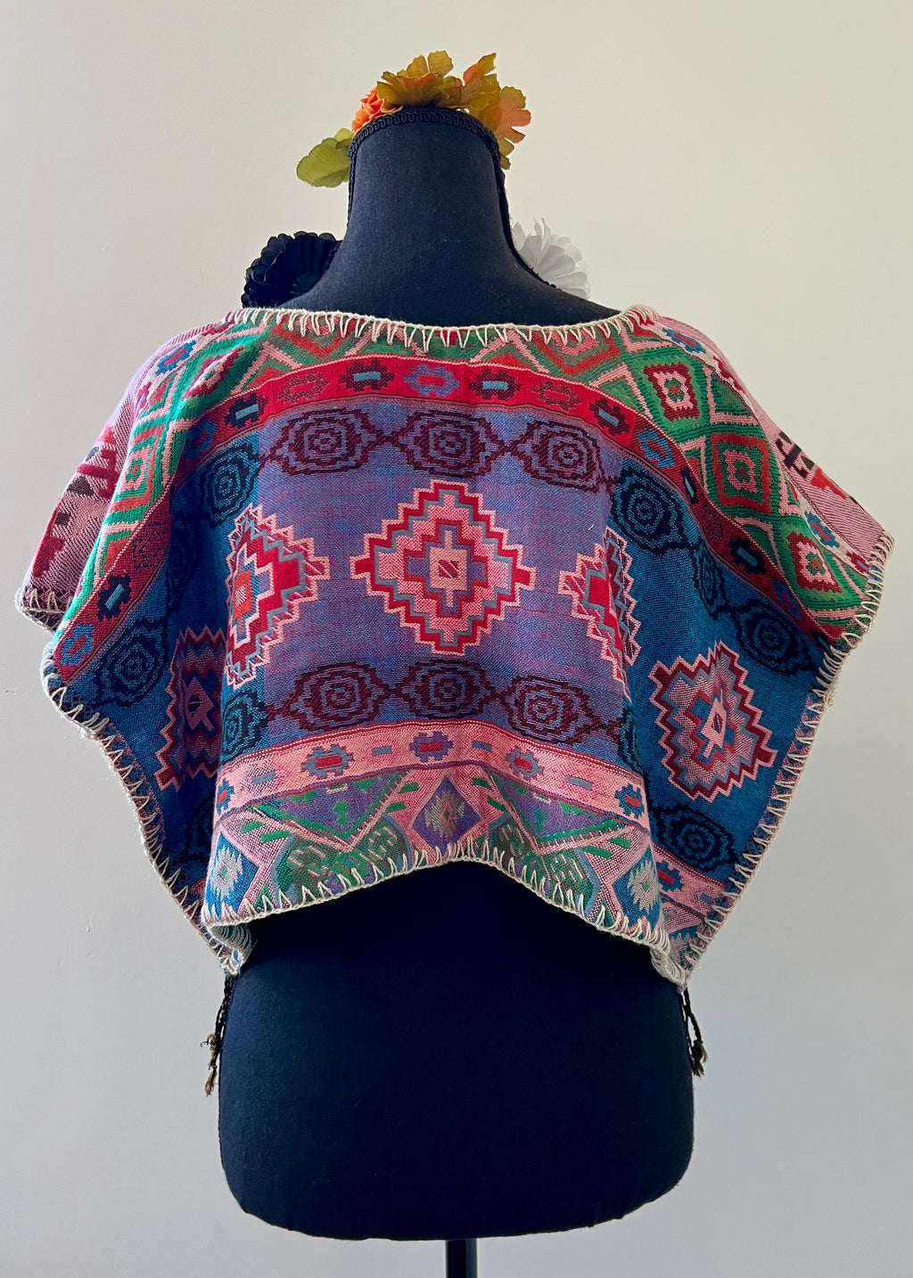 Full Geometric Cropped Huipil-Style Top