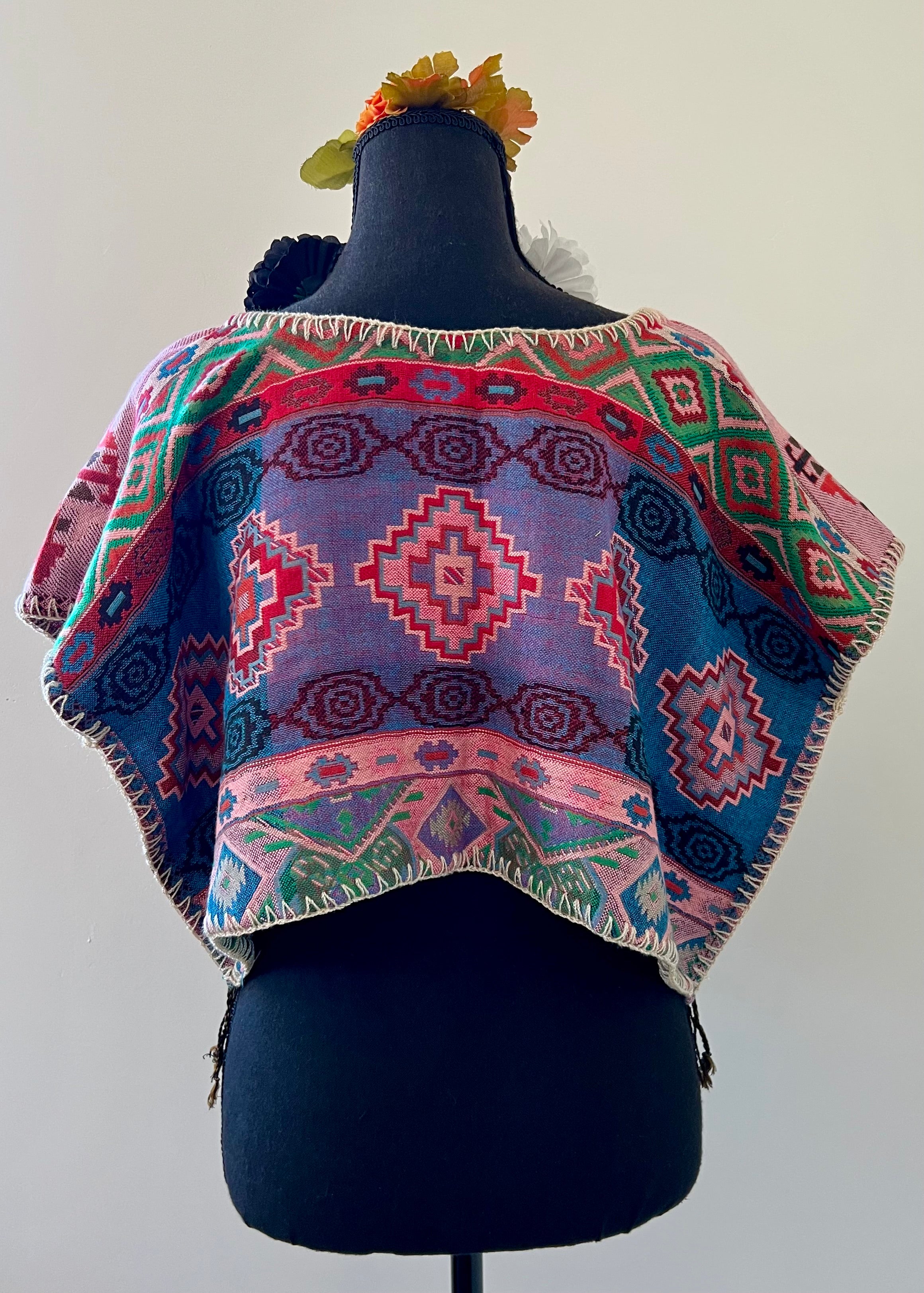 Full Geometric Cropped Huipil-Style Top
