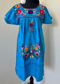 Handmade Oaxacan Embroidered Short Length Dress - San Antonino Style