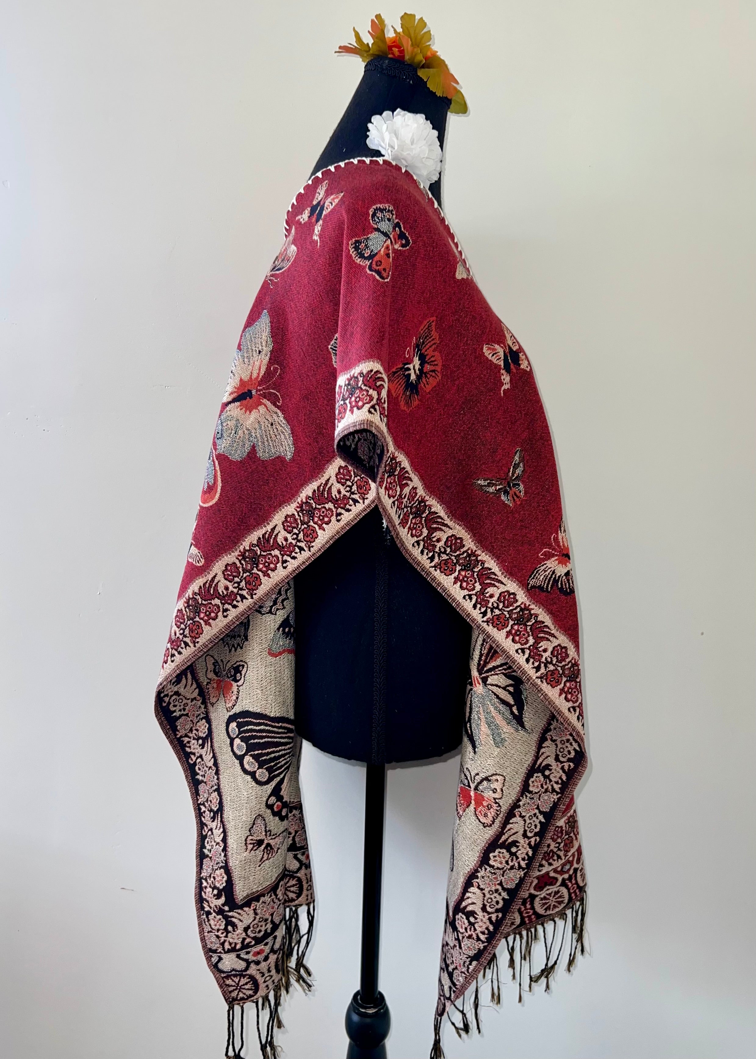 Butterfly Rebozo-Style Woven Shawl / Multi-Way Cover-Up