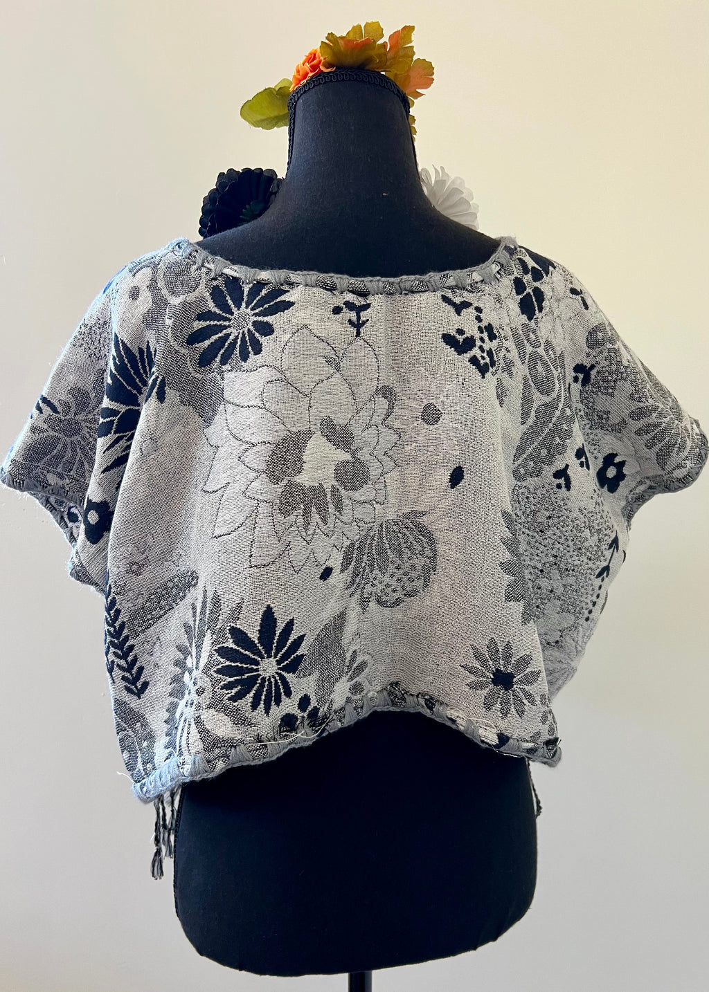 Floral Cropped Huipil-style Top