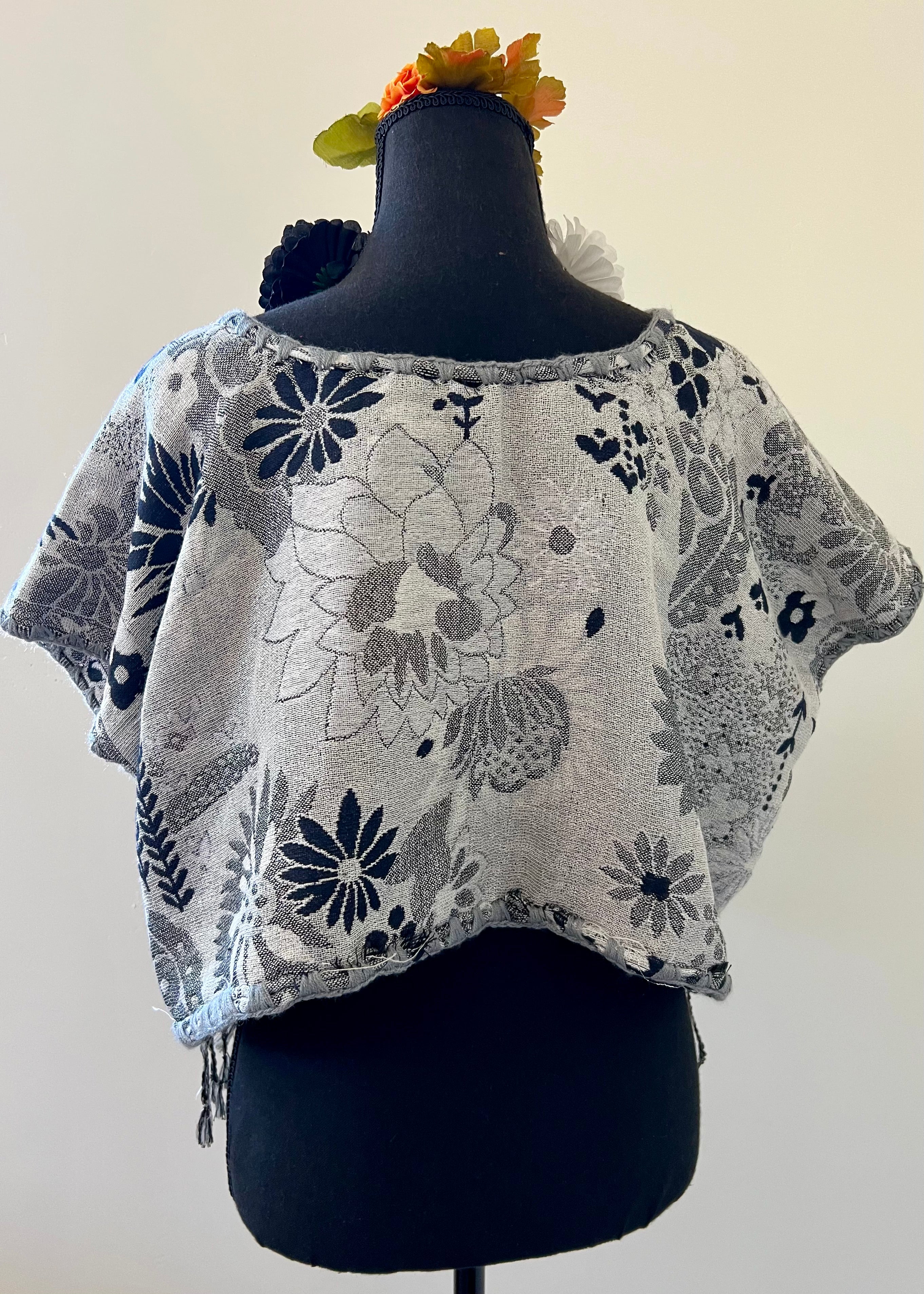 Floral Cropped Huipil-style Top