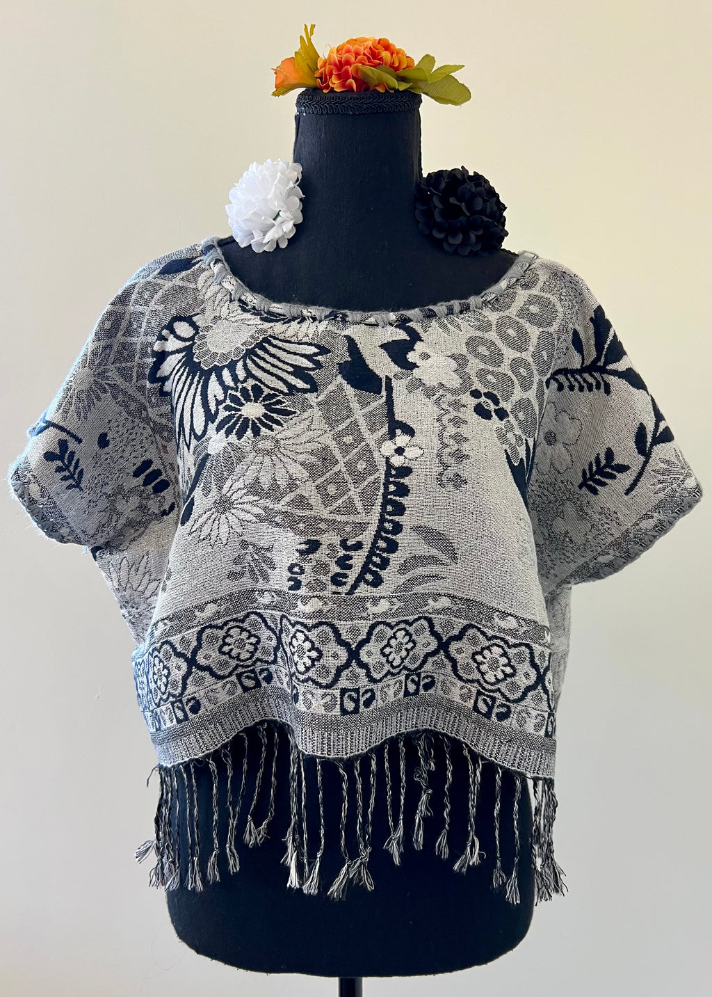 Floral Cropped Huipil-style Top