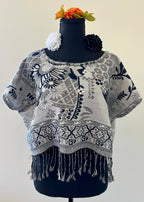 Floral Cropped Huipil-style Top