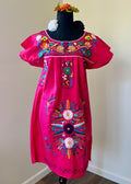 Handmade Oaxacan Embroidered Short Length Dress - San Antonino Style