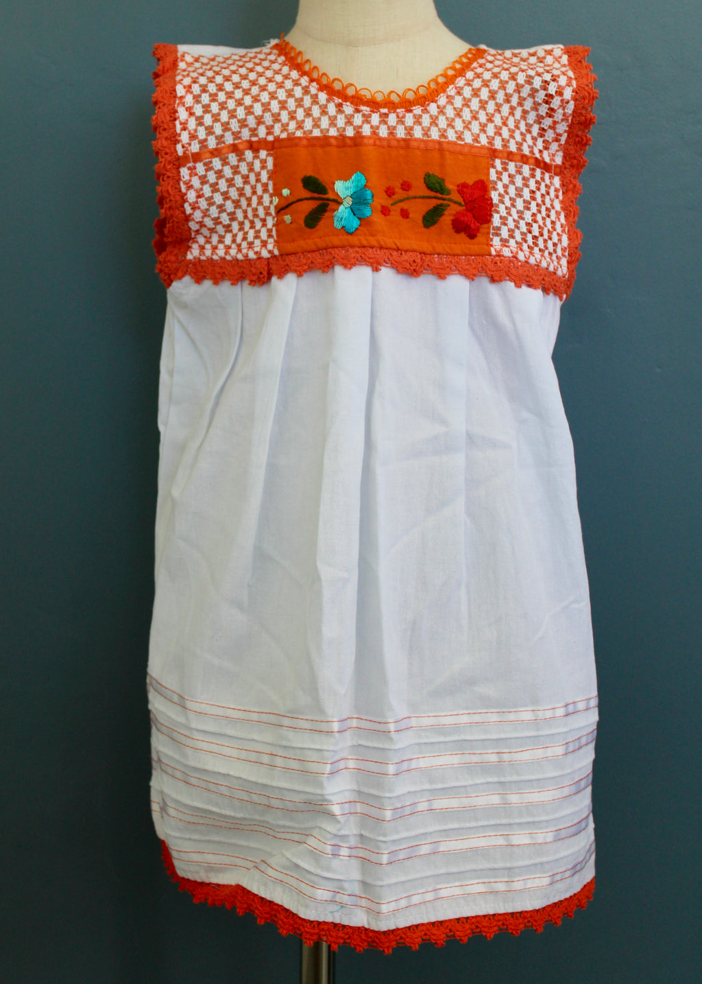 Girls Hand-Embroidered Oaxacan Crochet Dress