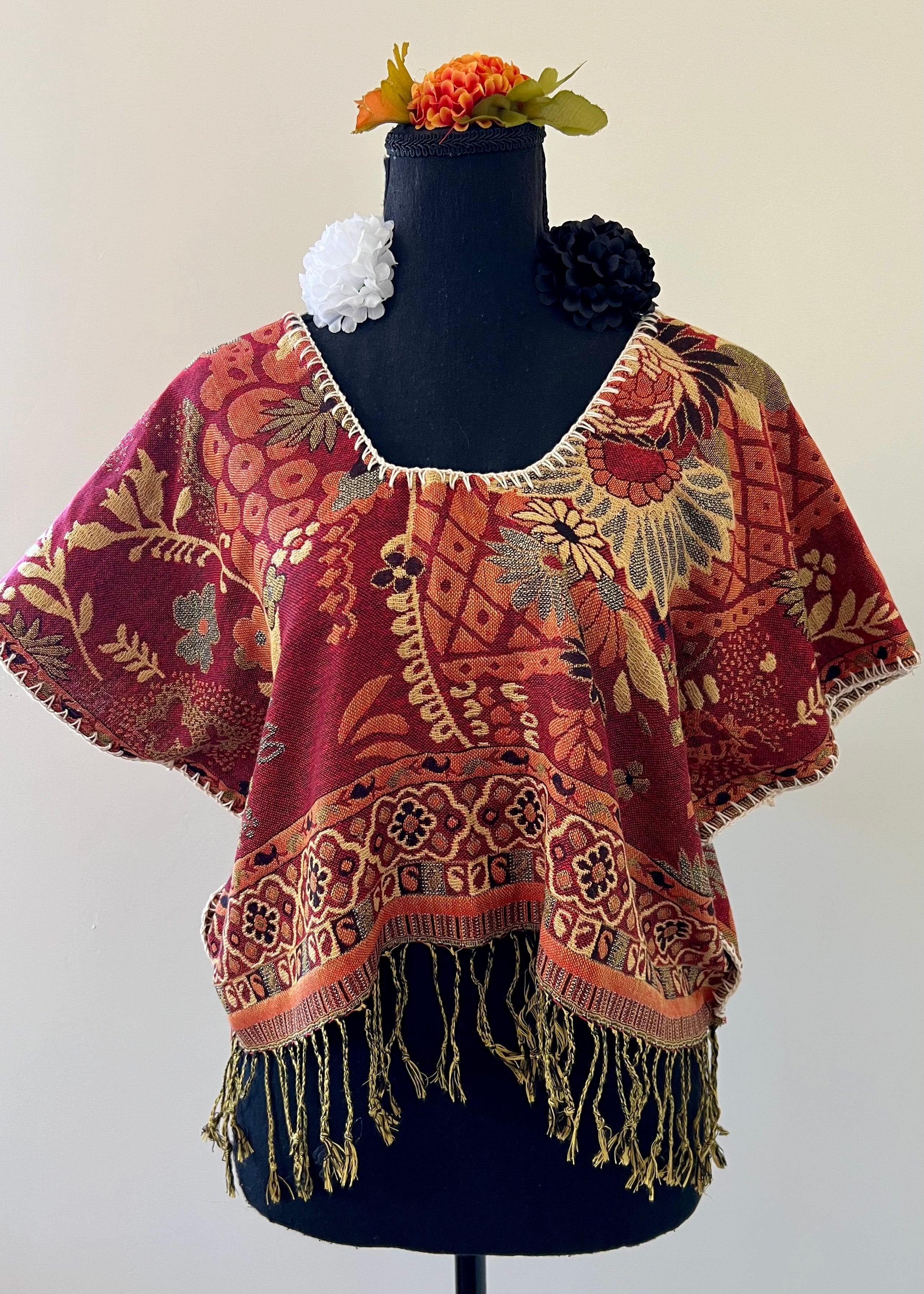 Floral Cropped Huipil-style Top