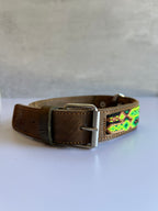 Leather Dog Collar with Embroidered Details