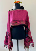 Geometric Border Rebozo-Style Woven Shawl / Multi-Way Cover-Up