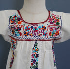 Girls Hand-Embroidered Mexican Dress - San Antonino / Oaxaca Style