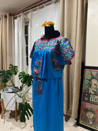 Handmade Oaxacan Embroidered Ankle Length Dress – San Antonino Style