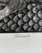 “Polinizacion” by Leon Arrazola- Grabado- Woodcut Printmaking 3/30