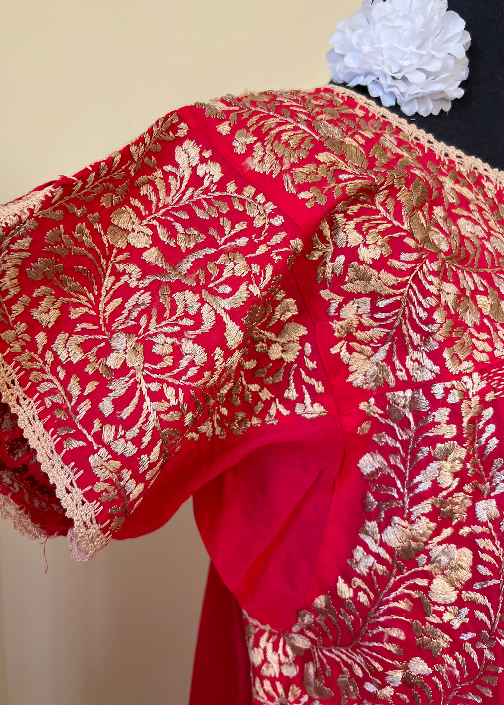Handmade Oaxacan Embroidered Long Length Dress - San Antonino Style