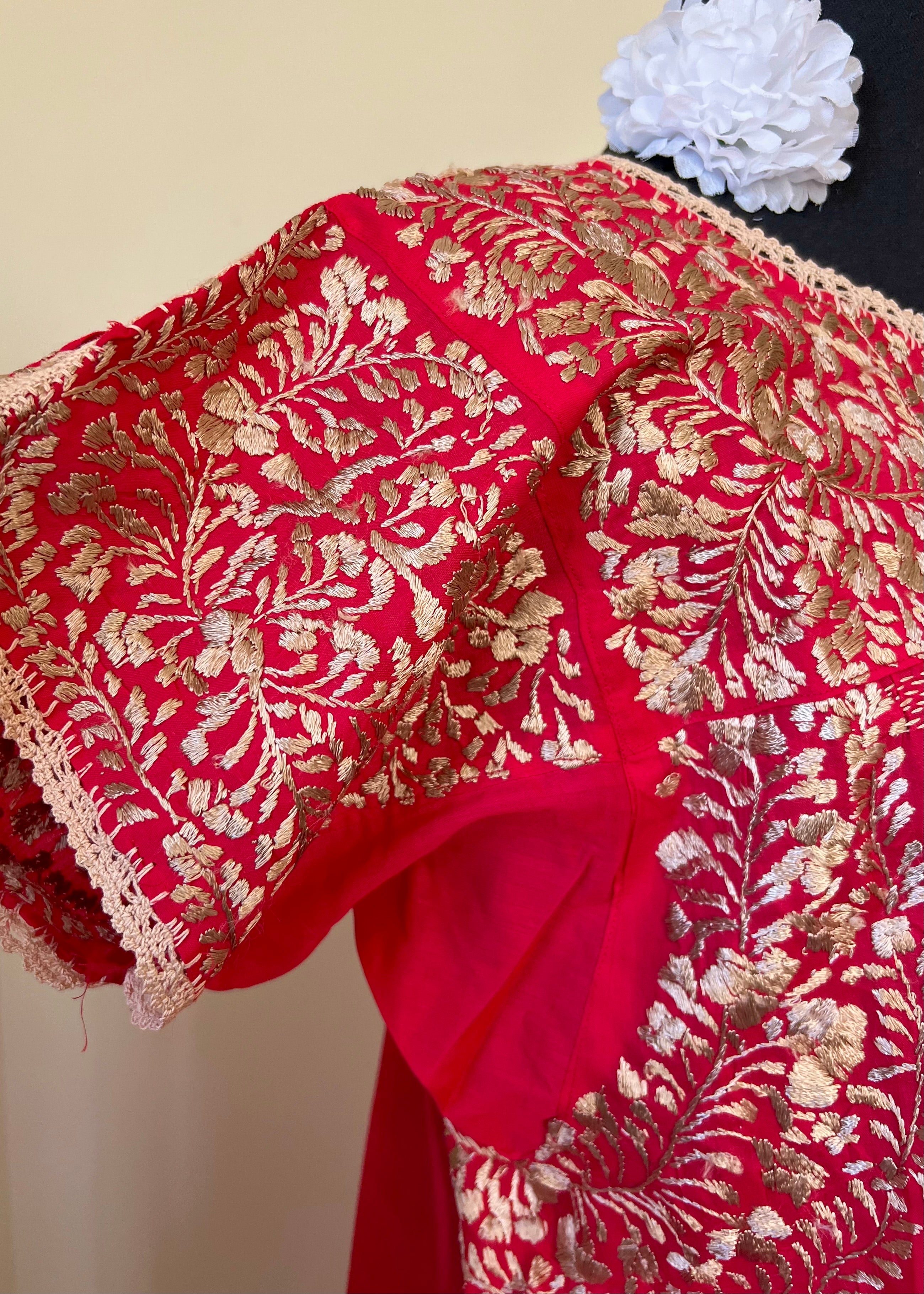 Handmade Oaxacan Embroidered Long Length Dress - San Antonino Style