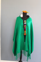 Pancho with Embroidered Floral Details