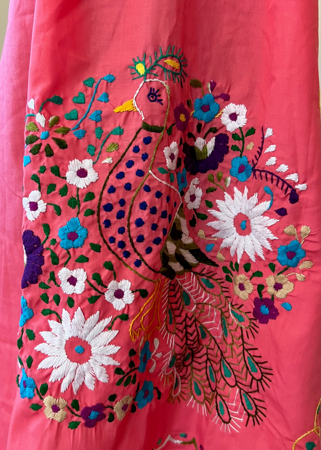 Handmade Oaxacan Embroidered Short Length Dress - San Antonino Style
