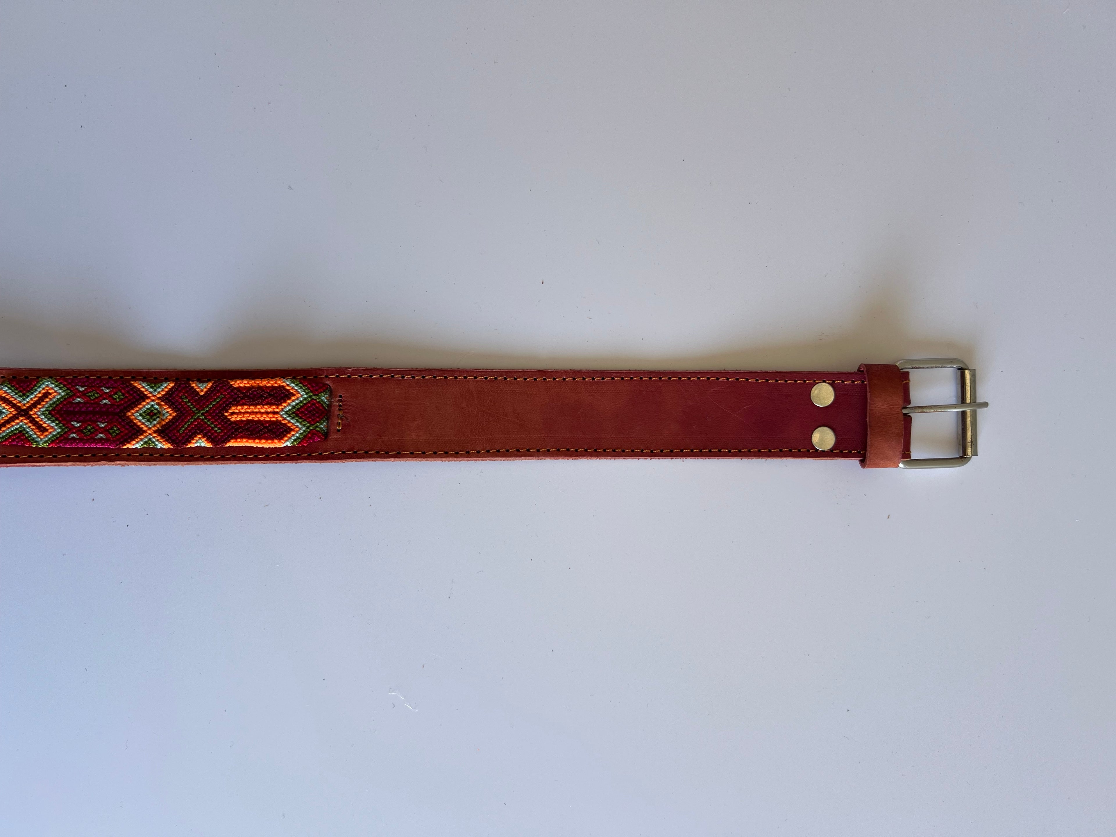 Leather Dog Collar with Embroidered Details
