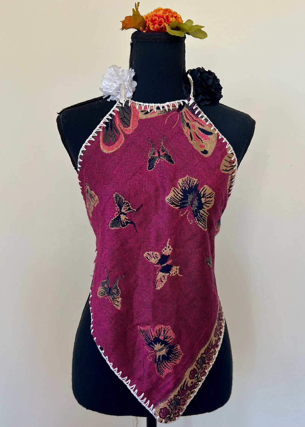 Butterfly Diamond Backless Halter Top