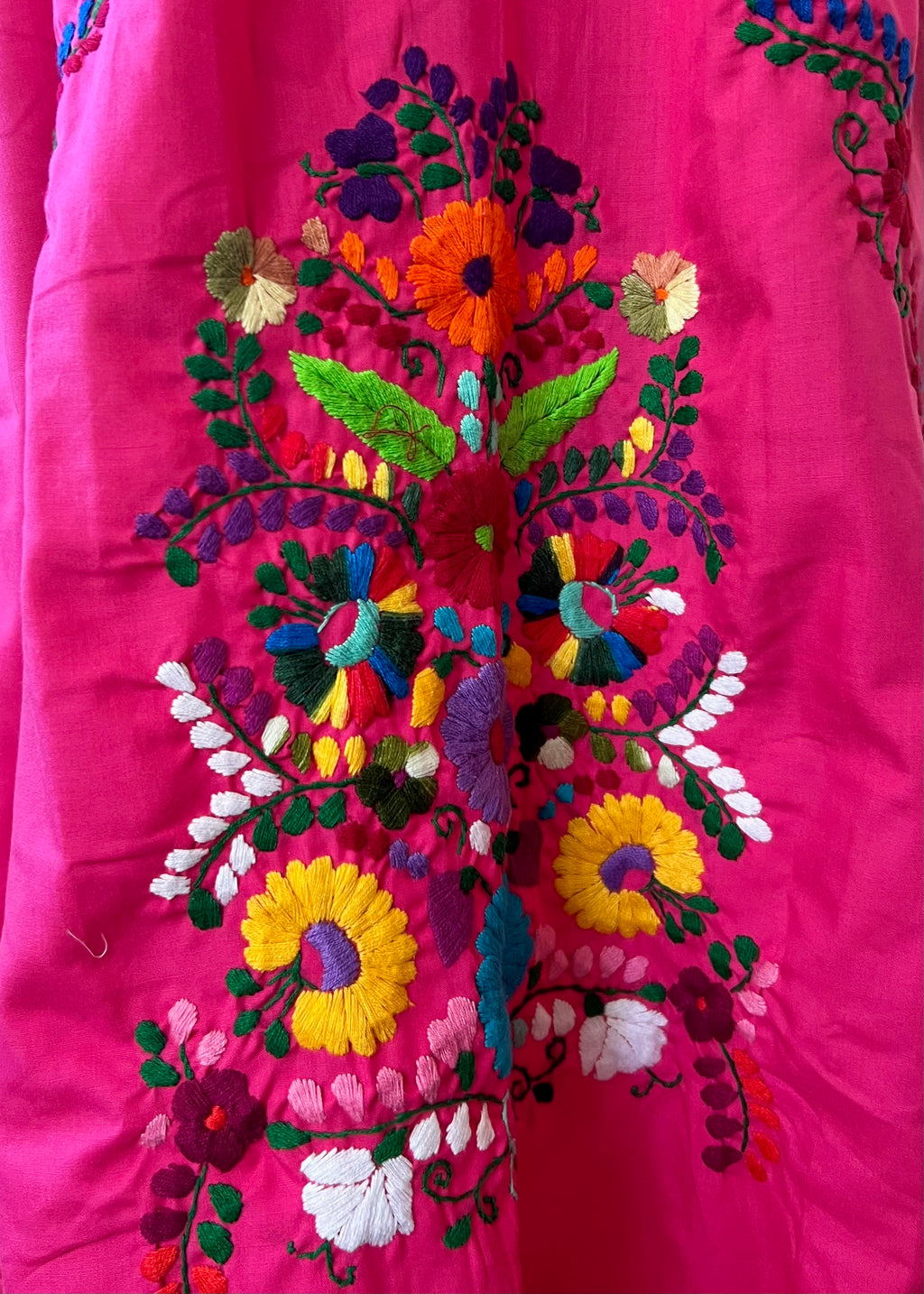 Handmade Oaxacan Embroidered Long Length Dress - San Antonino Style