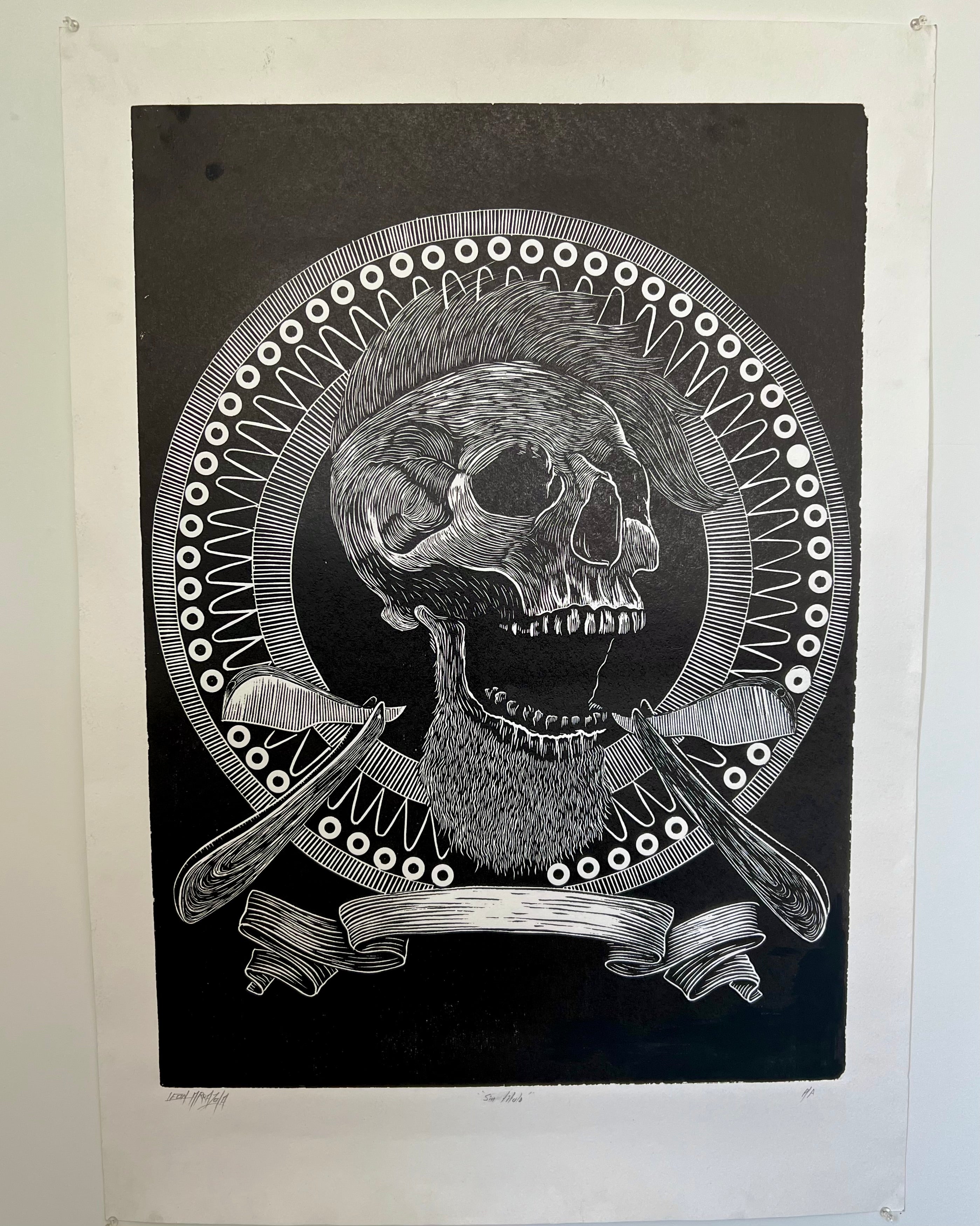 “Sin Título” by Leon Arrazola- Grabado- Woodcut Printmaking