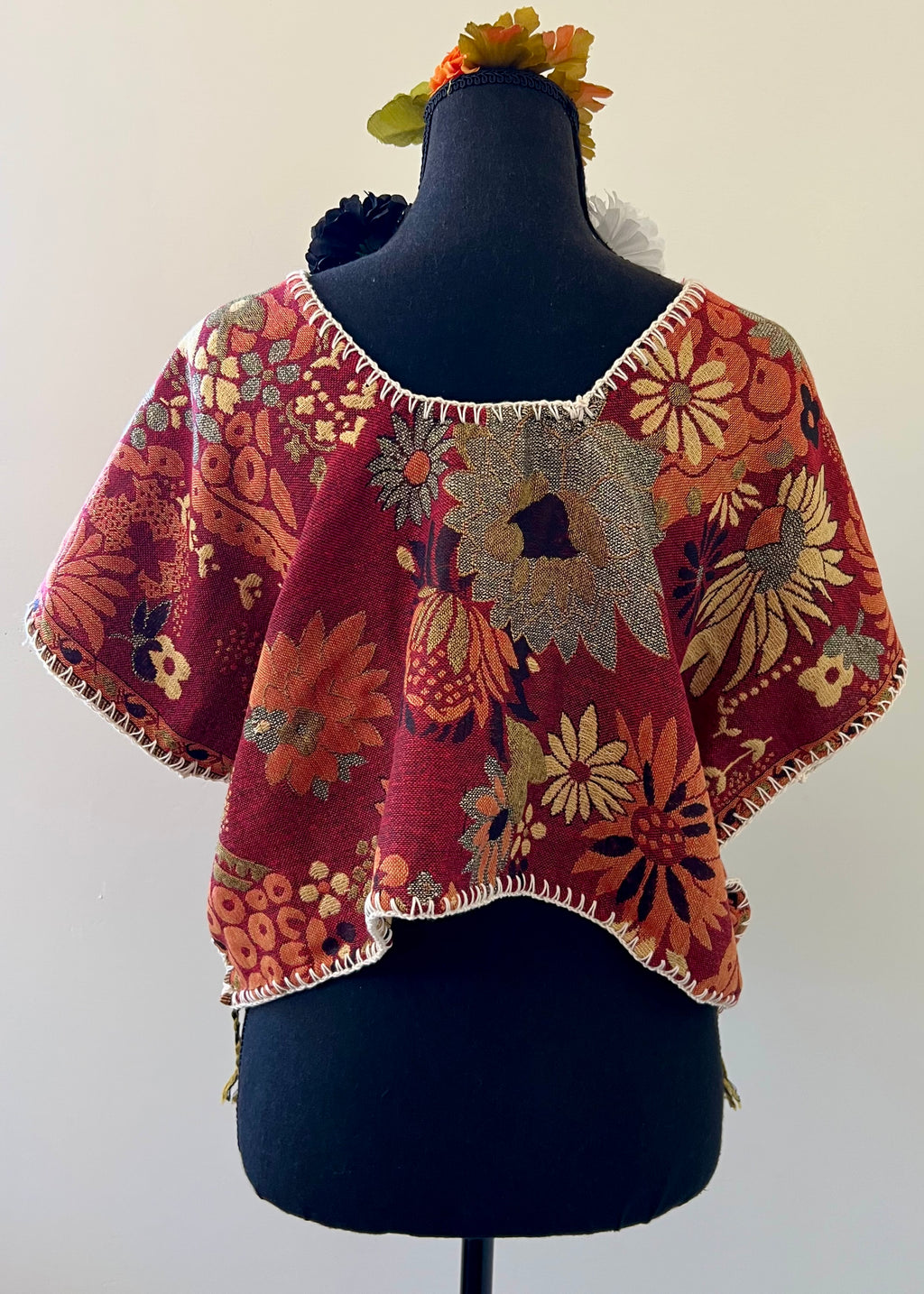 Floral Cropped Huipil-style Top