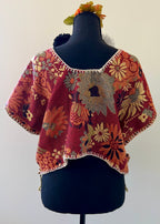 Floral Cropped Huipil-style Top