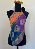 Geometric Diamond Backless Halter Top