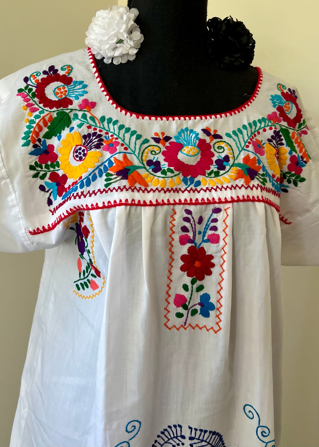 Handmade Oaxacan Embroidered Ankle Length Dress – San Antonino Style