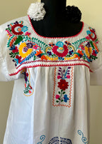 Handmade Oaxacan Embroidered Ankle Length Dress – San Antonino Style