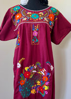 Handmade Oaxacan Embroidered Long Length Dress - San Antonino Style