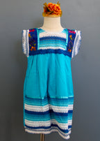 Girls Hand-Embroidered Oaxacan Crochet Dress