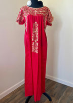 Handmade Oaxacan Embroidered Long Length Dress - San Antonino Style