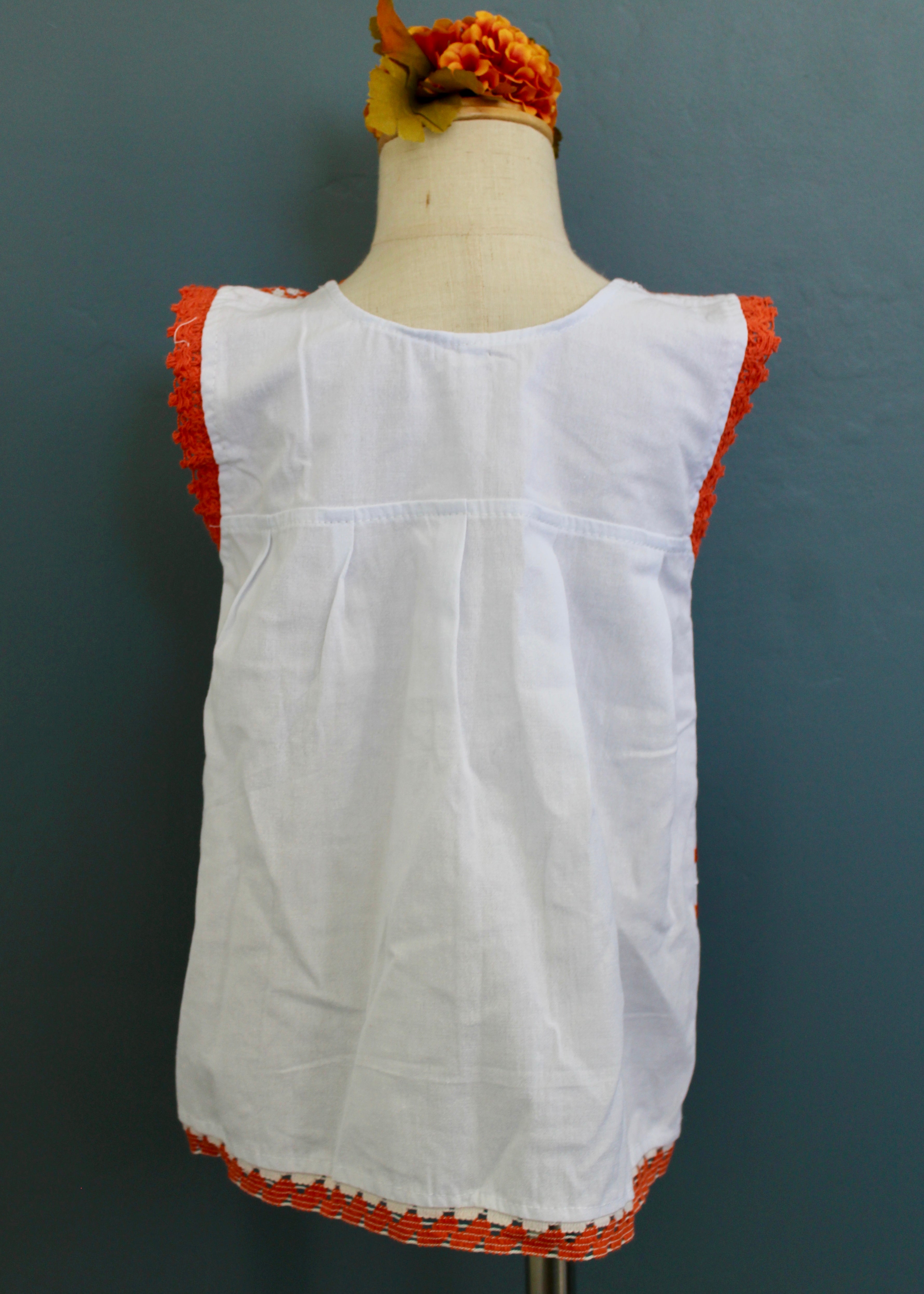 Girls Hand-Embroidered Oaxacan Crochet Dress