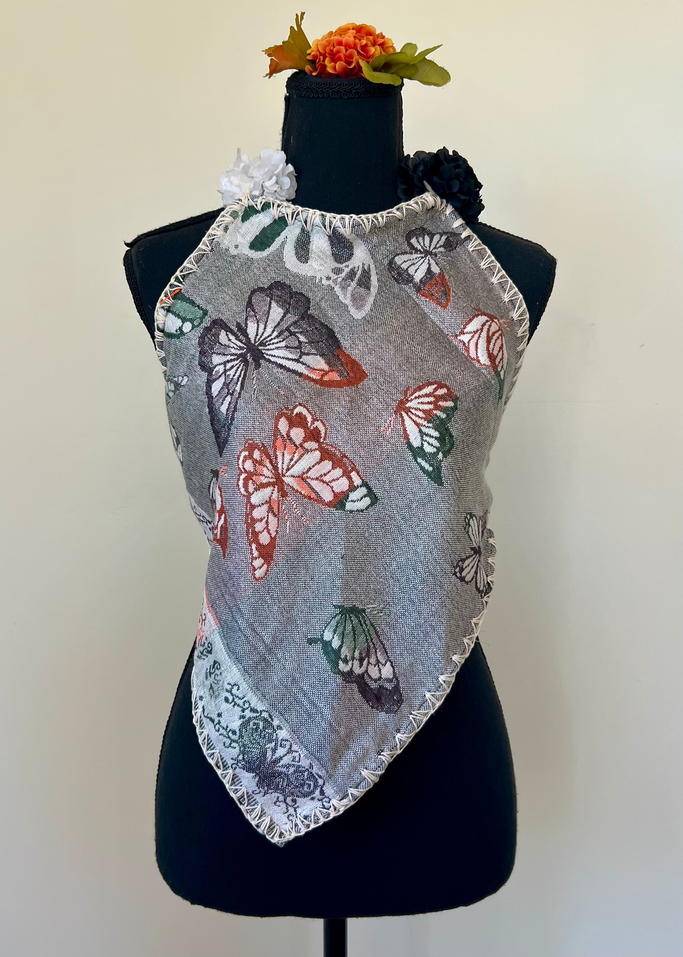 Butterfly Diamond Backless Halter Top