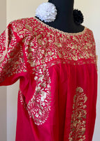 Handmade Oaxacan Embroidered Long Length Dress - San Antonino Style