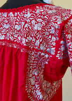 Handmade Oaxacan Embroidered Long Length Dress - San Antonino Style
