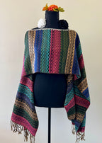 ZigZag Multi-Color Rebozo-Style Woven Shawl / Multi-Way Cover-Up
