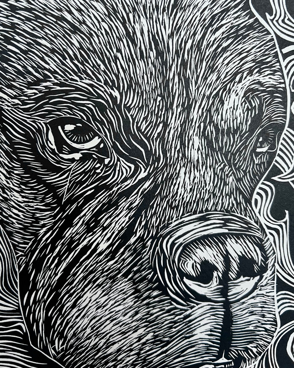 “Al Lado Del Rio” by Leon Arrazola- Grabado- Woodcut Printmaking 3/30