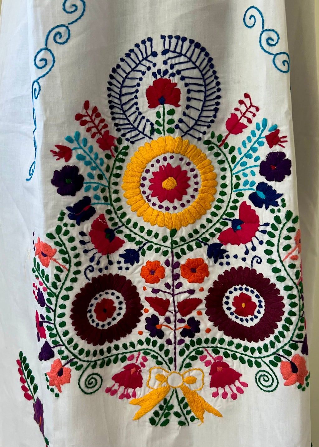 Handmade Oaxacan Embroidered Ankle Length Dress – San Antonino Style