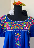 Handmade Oaxacan Embroidered Short Length Dress - San Antonino Style