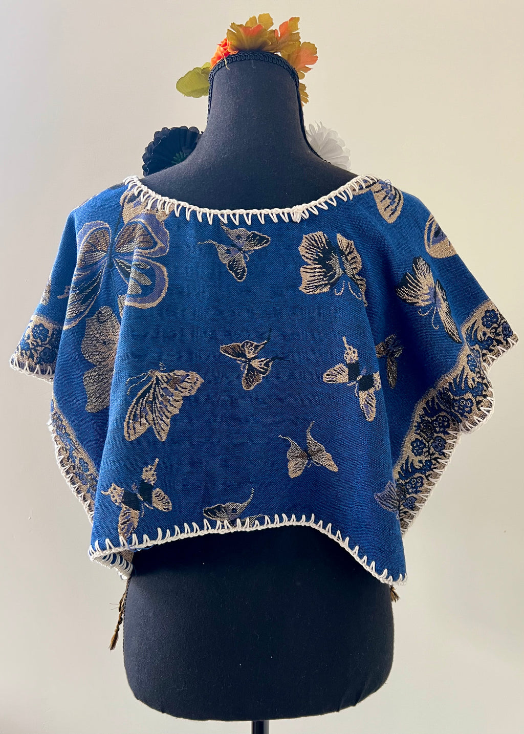 Butterfly Cropped Huipil-style Top