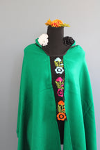 Pancho with Embroidered Floral Details