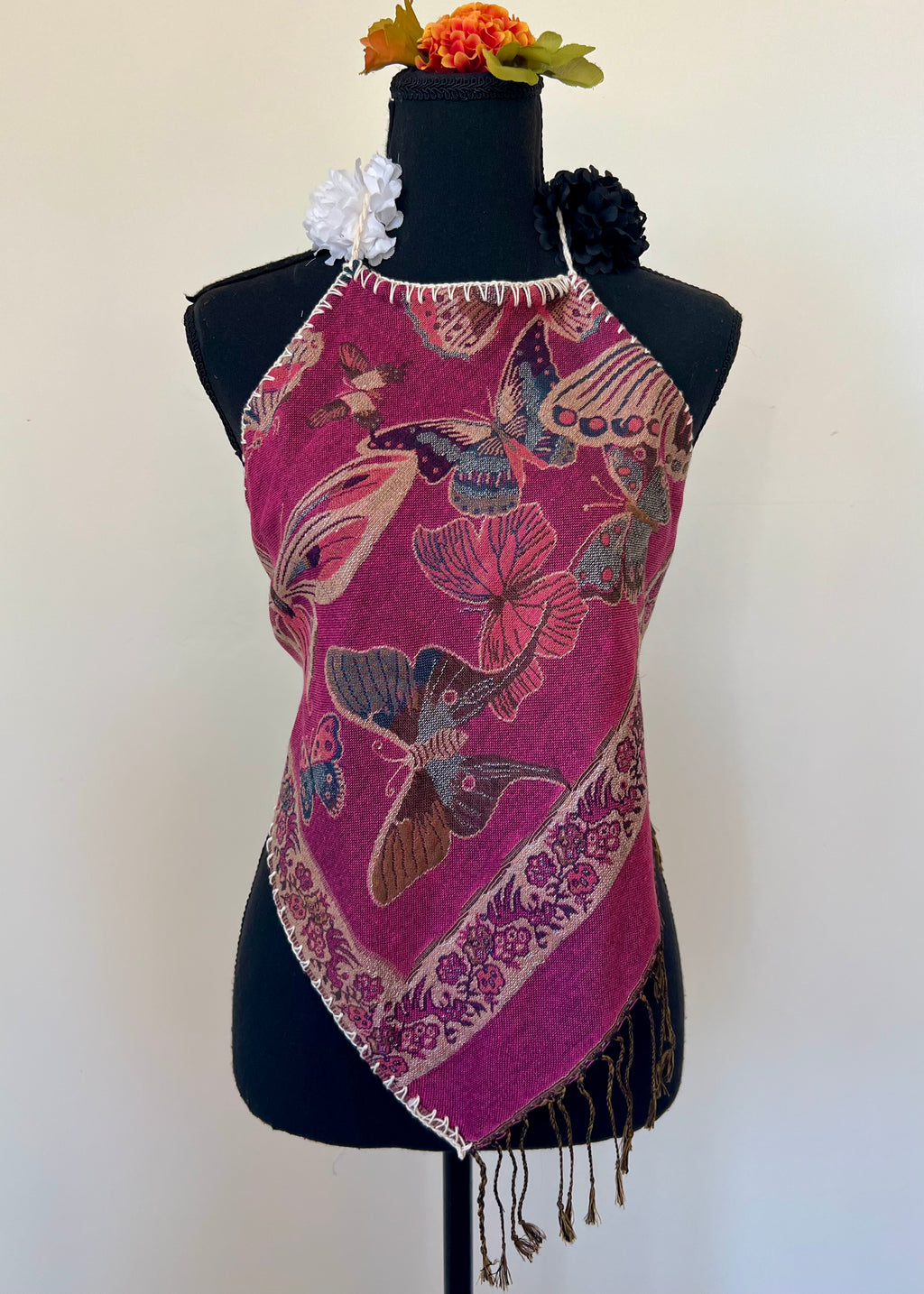 Butterfly Diamond Backless Halter Top