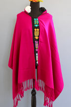 Pancho with Embroidered Floral Details